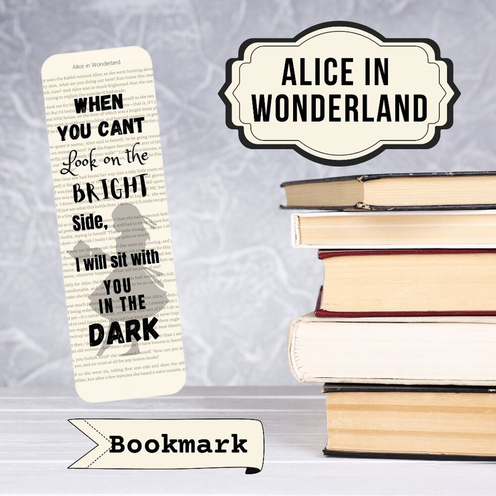 Alice in Wonderland Quote Book Page Bookmark, Book Accessories
